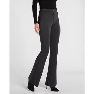 Express Houndstooth Plaid High Rise Flared Wide Leg Trouser Knit Pant Black 14S